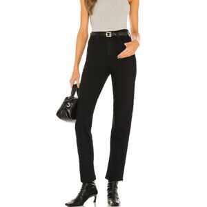 MOTHER Superior High Waisted Straight Leg Jeans Black Size 25